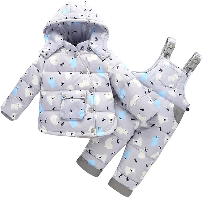 LPATTERN Unisex Baby Toddler Winter Snowsuit Cartoon Ski Snowpants Bib