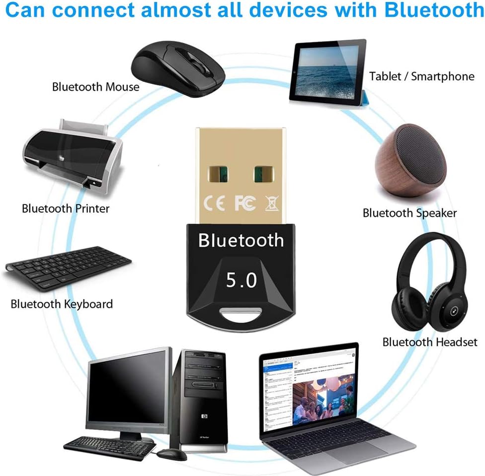 EasyULT USB Bluetooth 5.0 Adapter for PC Laptop Wireless Bluetooth Dongle/Receiver for windows 11/10/8/8.1/7, Plug and Play - Image 3