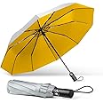 TechRise Large Windproof Umbrella, Wind Resistant Compact Travel Folding Umbrellas, Ladies Auto Open Close Strong Wind Proof Rain Proof with 10 Ribs golf umbrella collapsible for Men Women