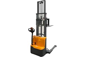 APOLLOLIFT Full Electric Lift Stacker, Powered Lithium Battery Forklift Stacker, 2600Lbs Capacity, 118" Lifting Height Material Pallet Stackers with Straddle Legs, Adjustable Forks