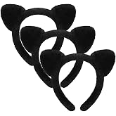 Jaciya Black Cat Ears Headbands Cute Cat Costume Hairbands | 3 Pack Black Head Bands Fashion Costume Hair Accessories for Themed Parties Photoshoots Halloween Casual Daily Outfits