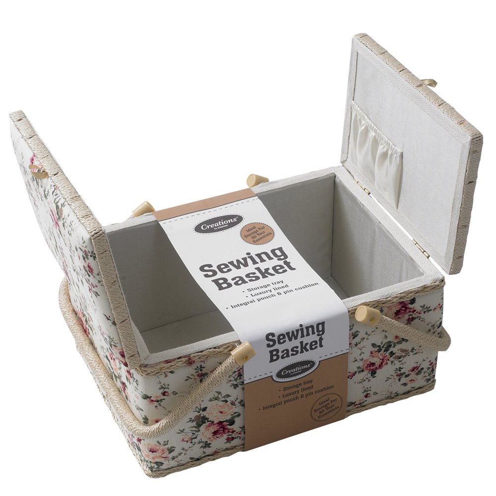 Korbond Sewing BasketLarge, Bloom Amazon.co.uk Kitchen & Home