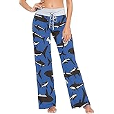 JHKKU Women's Pajama Lounge Pants Casual Drawstring Loose Sleepwear Cozy Stretch Pants Wide Leg