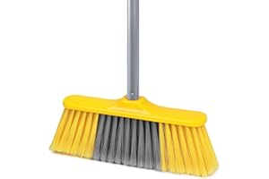Indoor Broom for Floors 55” Soft Bristle Brooms for Sweeping Indoor/Outdoor to Clean Kitchen, Lobby, Office, Hardwood, Tile, 