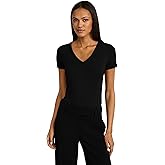 EXPRESS Women’s Supersoft Tailored V-Neck Tee – Fitted Cotton T-Shirt with Soft Touch and Everyday Layering Comfort