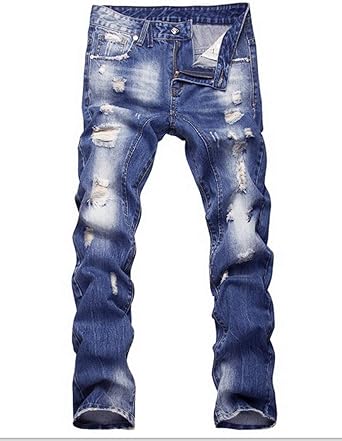 straight ripped jeans mens