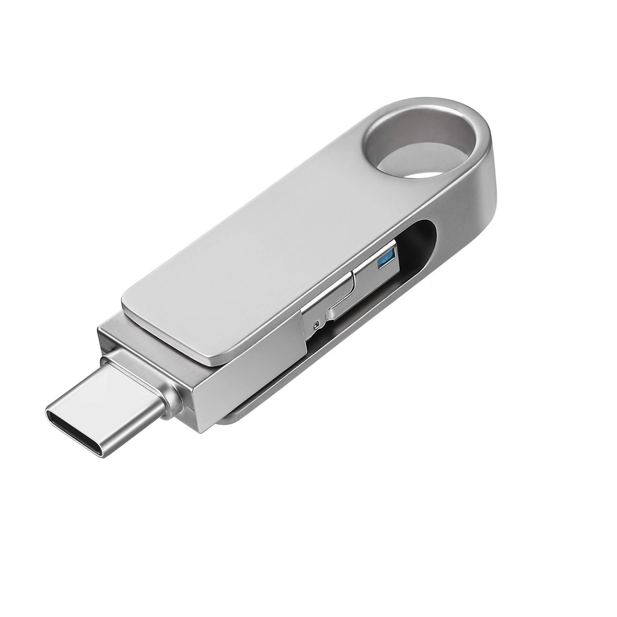 USB 3.0 Type C Flash Driver 32 GB, Tecnugiz 3-in-1, for Storage & Fast Data Transfer, Smartphone, Laptop, Tablet, 3 interfaces: Type C/USB 3.0/Micro-USB