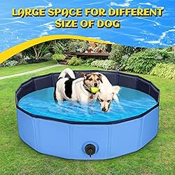 Dog Pool JECOO Kiddie Pool Hard Plastic Foldable