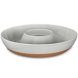 Mora Ceramic Chips and Dip Serving Tray: Large