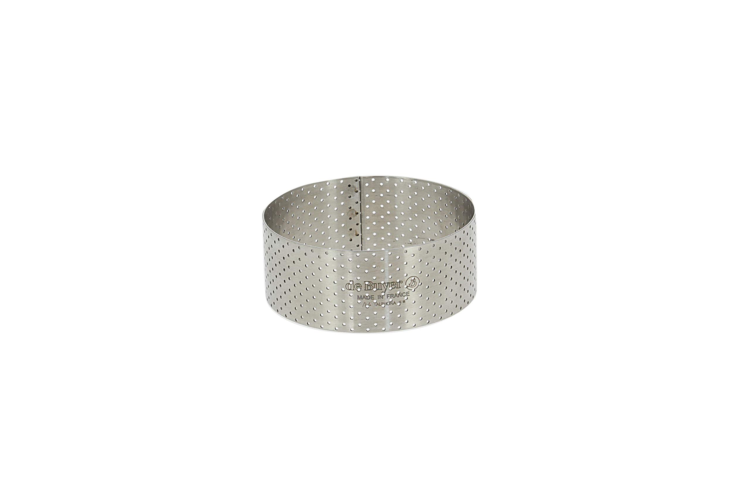 De Buyer Perforated Stainless Steel Straight Tart Ring - 285x 35mm