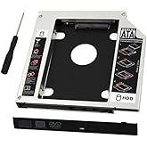 SATA Hard Drive Caddy,Universal 9.5mm SATA to SATA 2nd SSD HDD Hard Drive Caddy Adapter Tray Enclosures for DELL HP Lenovo Th