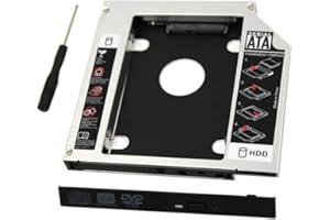 SATA Hard Drive Caddy,Universal 9.5mm SATA to SATA 2nd SSD HDD Hard Drive Caddy Adapter Tray Enclosures for DELL HP LENOVO Th