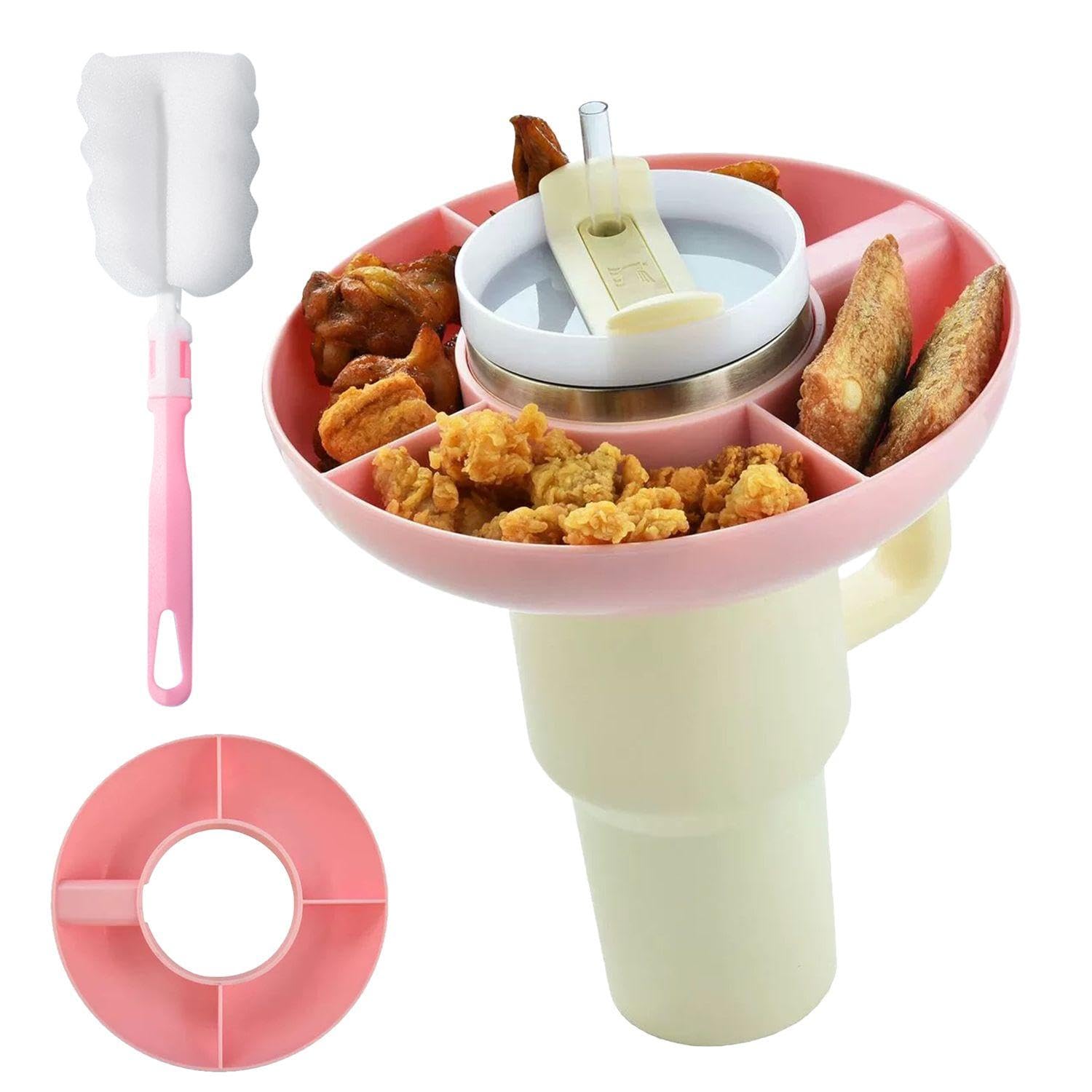 WUFGWBD Portable Snack Container, 1 Cup Snack Tray, Dispensing Tray