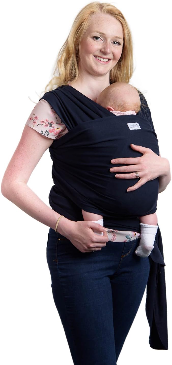 Super Quality Baby Sling Carrier | Soft Breathable Cotton Baby Wrap Carrier | Post Postpartum Belt | Nursing Cover | Great Infant Carrier | Perfect Gift | Plastic Free Packaging | (Navy)