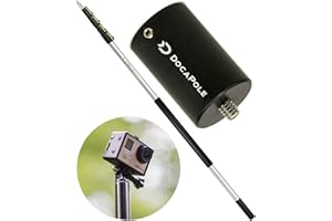 DOCAZOO DOCA Camera Pole – Extension Pole + Camera Adapter for GoPro up to 30+ Ft Reach, Camera or Video Camera, Provides Reach for Aerial Photography and Videography - 6-24 Ft Pole with Adapter