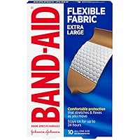 Band-Aid Brand Adhesvie Bandages Flexible Fabric, Extra Large, 10 Count (Pack of 2)