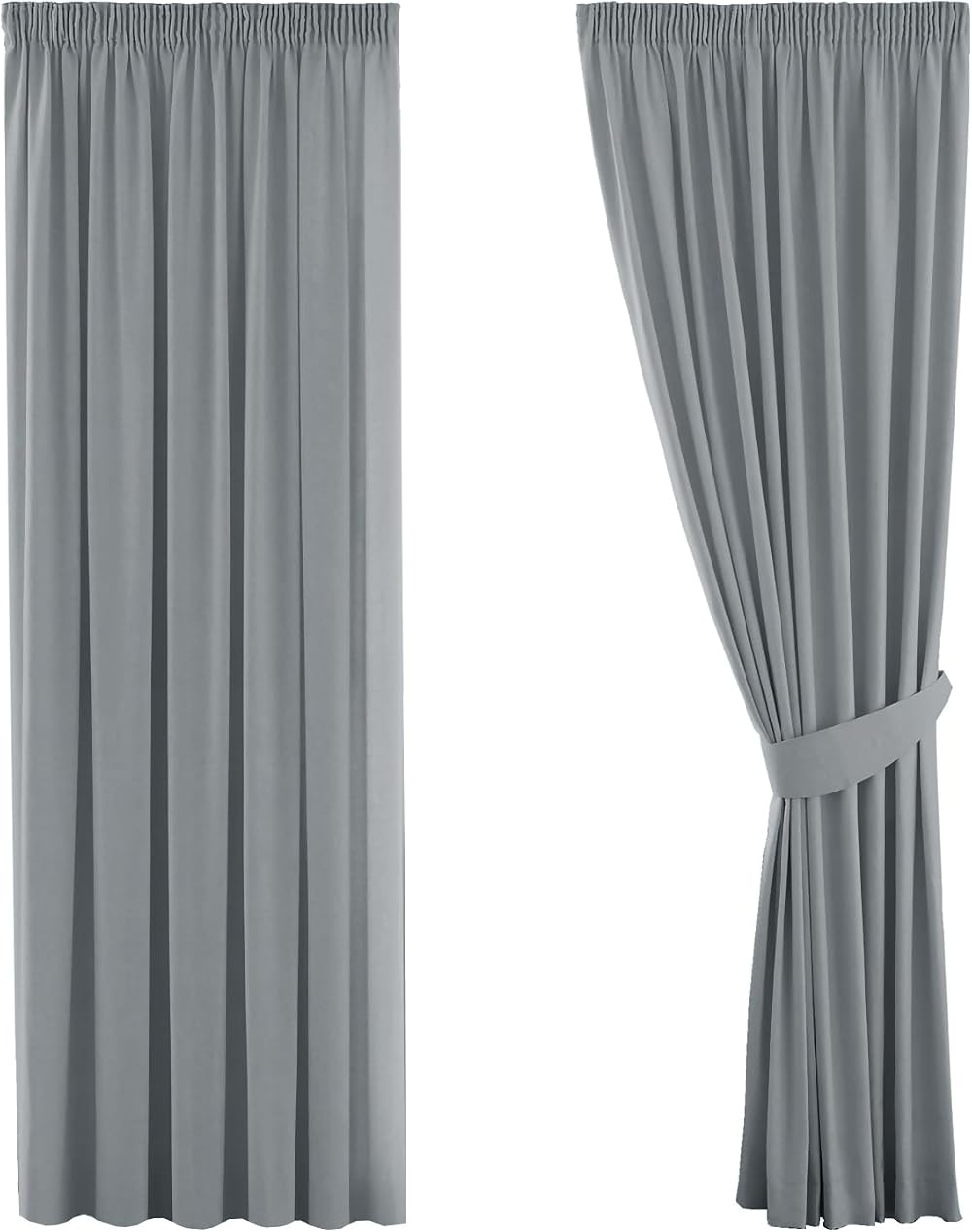 H.Versailtex Blackout Curtains 2 Panels 46x72 Room Darkening Frost Grey