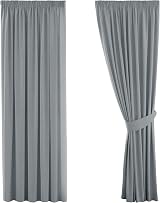 H.Versailtex Blackout Curtains 2 Panels 46x72 Room Darkening Frost Grey