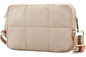 NAARIIAN Quilted Crossbody Bag for Women Puffer shoulder bag Guitar strap padded handbag designer trendy dupes soft purse