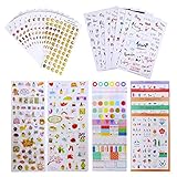 Bullet Journal Stickers Scrapbook Planner Stickers Sheets,Planner Sticker Set for Calendars,Kids DIY Crafts Diary Album Decoration - Assorted 1957 PCS,43 Sheets