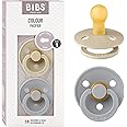 BIBS Pacifiers Colour Collection | Natural Rubber Baby Pacifier | Set of 2 BPA-Free Soothers | Made in Denmark | 0+ Months (Pack of 2) | Vanilla/Cloud