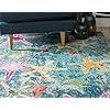 Unique Loom Positano Collection Coastal Modern Bright Colors Starfish Runner Rug_CAP001, 8' 0 x 10' 0, Navy Blue/Teal