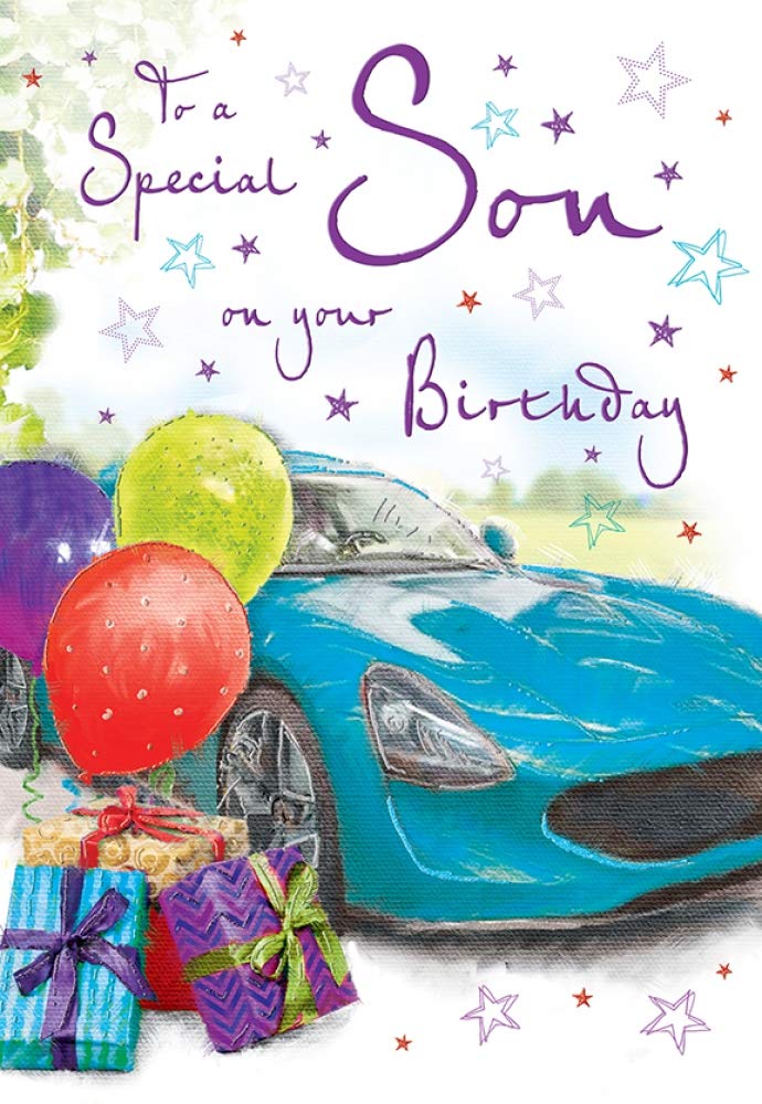Piccadilly Greetings Birthday Card Son - 9 x 6 inches - Regal Publishing,Blue