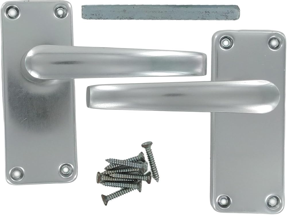 Merriway BH03659 100mm Aluminium Latch Set Handles Silver