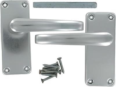 Merriway BH03659 100mm Aluminium Latch Set Handles Silver
