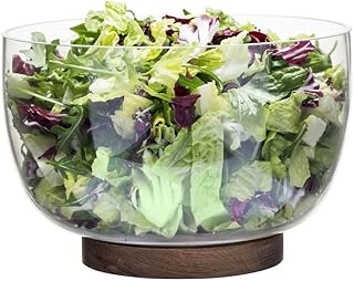 Sagaform - Salatschale / Salatschüssel / Servierschale - Oak - Glas / Eichenholz - Ø22cmxH15cm