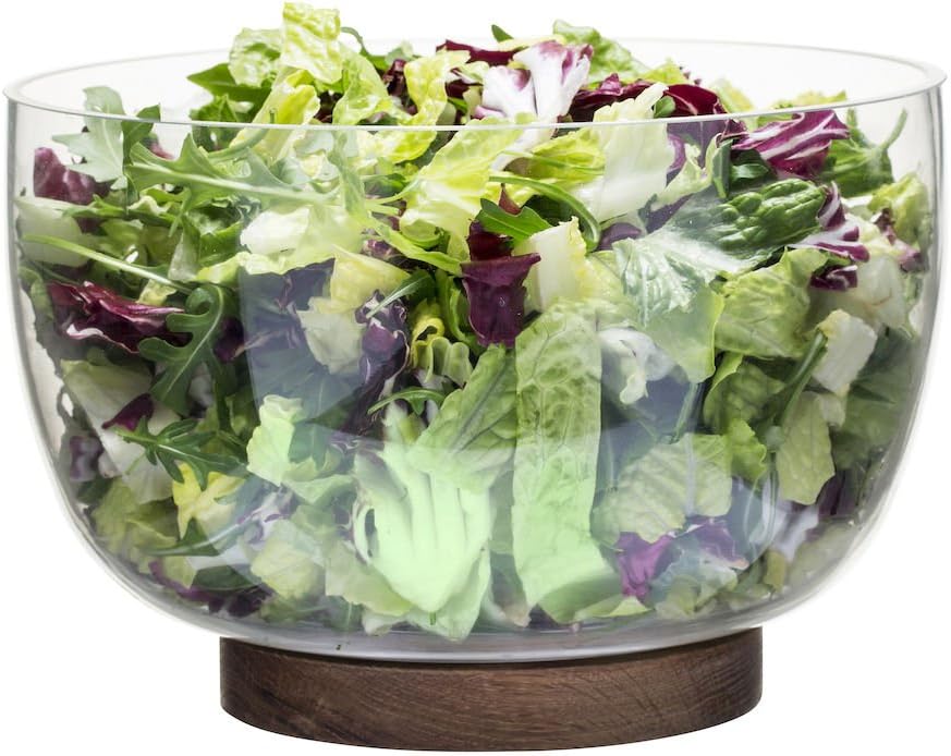 Sagaform - Salatschale / Salatschüssel / Servierschale - Oak - Glas / Eichenholz - Ø22cmxH15cm