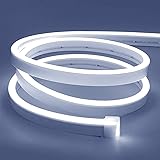 Lamomo White Led Strip Lights, 16.4ft/5m Neon Light