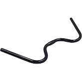 SENQI Bicycle Handlebar Road Bike MTB Handlebars Comfortable Vintage Highway Fixed Gear Handlebar M Aluminum Alloy Riser Bar Universal Fits (25.4mm x620mm Black)