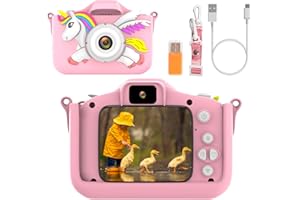 ADICOP Kids Camera for Girls Boys Toddlers Childrens Age 3-8 Digital Selfie with 64GB Card for Son Daughter Grandson Granddaughter Christmas Birthday Gifts