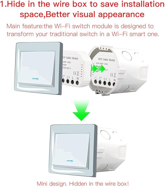 Smart Light Switch Mdulo de interruptor inteligente Smart LifeTuya APP Mando a distancia funciona con Alexa Echo Google Home 12 va