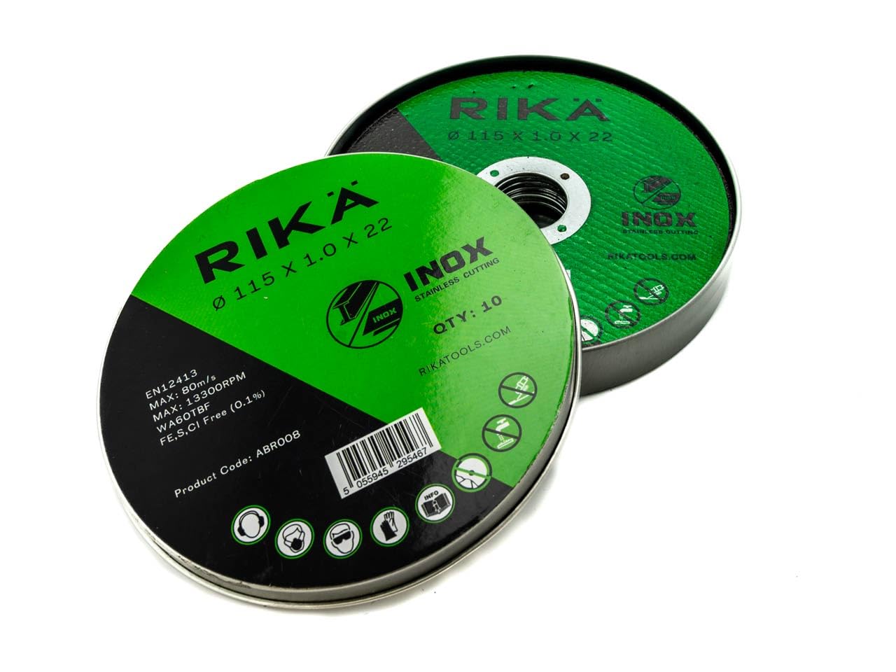 Rikä ABRR008 Stainless Thin Cutting Disc INOX 115 x 1.0 x 22mm 10pk