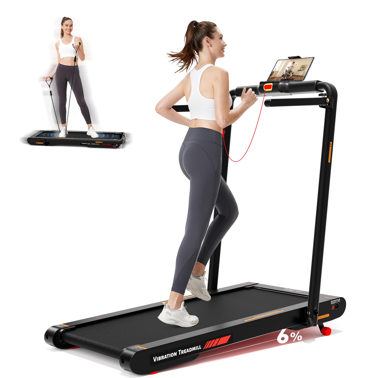 Photo 1 of **MISSING PIECES**Lysole Walking Vibration Pad Treadmill with 750W,Folding Treadmill with 6% Adjustable Incline,Portable Walking Pad with LED Display&APP Control,Compact Treadmills with Handle Bar for Home