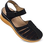 SHIBEVER Women Comfortable Flat Sandals: Dressy Summer Sandal - Closed Toe Fisherman Sandals