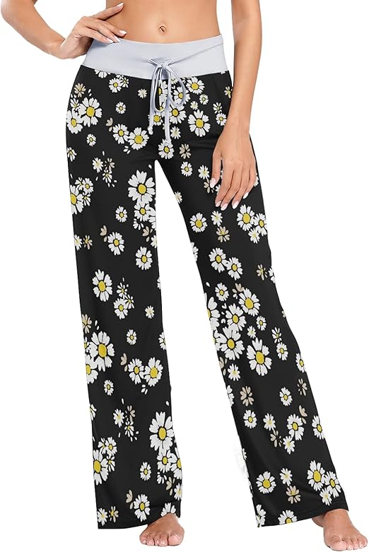 AHOMY Women's Pajama Lounge Pants Casual Stretch Palazzo Drawstring Wide Leg Pants