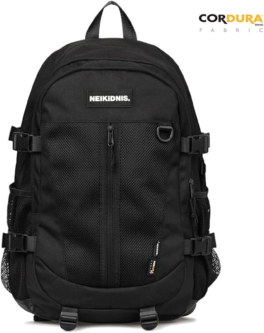 black fabric backpack