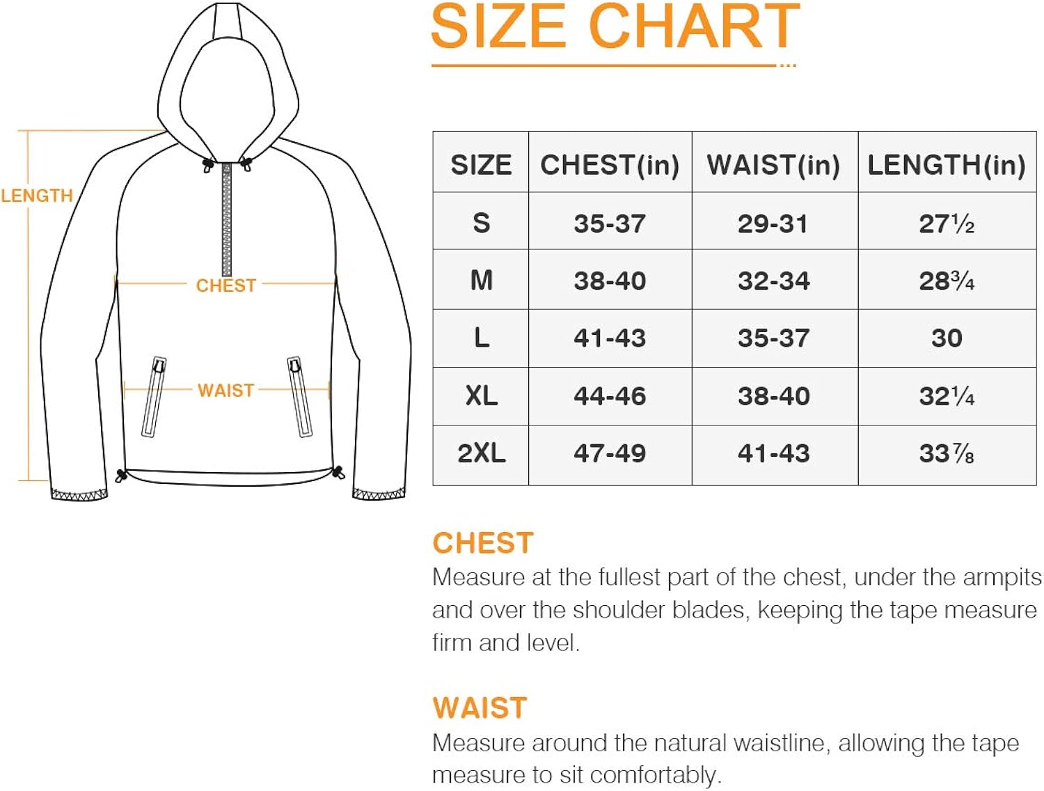 Naviskin Men's Waterproof Rain Jacket Packable Outdoor Hooded Raincoat Poncho: Clothing