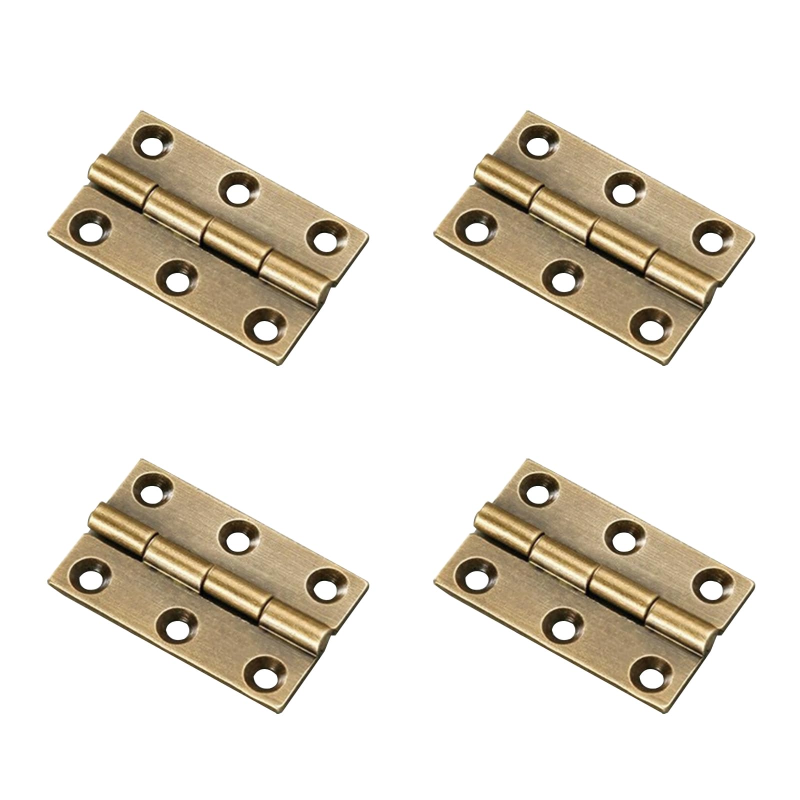 Door Hinges in 4Pcs,Antique Brass Door Hinges,1.5inch Heavy Duty Folding Hinges,for Gate,Window,Drawer