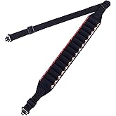 Boosteady Black Shotgun Sling with Shell Holder, 2 Point Non-Slip Adjustable Ammo Sling for Shotgun