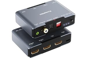 CENMATE 8K@60Hz HDMI Splitter 1 in 2 Out, HDMI 2.1 Splitter Supports 4K@120Hz, EDID, 48 Gbps, VRR, ALLM, 3D, HDR 10, HDCP2.3, Dolby Vision Atmos, Audio Extractor, NO ARC