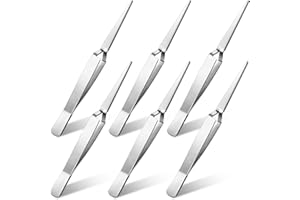 Minatee 6 Pieces Reverse Tweezers for Crafting Cross Locking Electronics Tweezers Reverse Action Forceps Tension Stainless Steel Craft Jewelry Electronics Laboratory