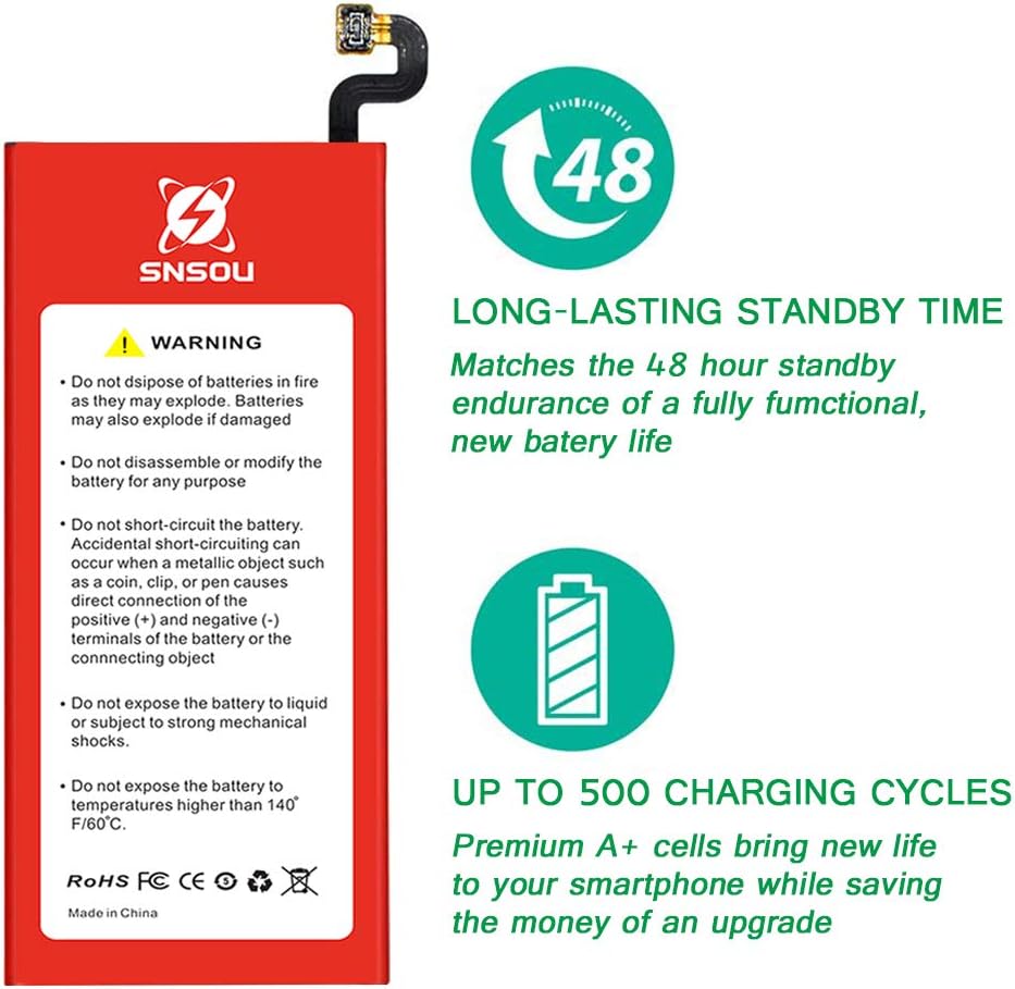 Galaxy S7 Battery, [Upgraded] SNSOU 3200mAh EB-BG930ABE Li-Polymer Replacement Battery for Samsung Galaxy S7 SM-G930 G930V G930T G930A G930P with Repair Replacement Kit Tools: Home Audio & Theater