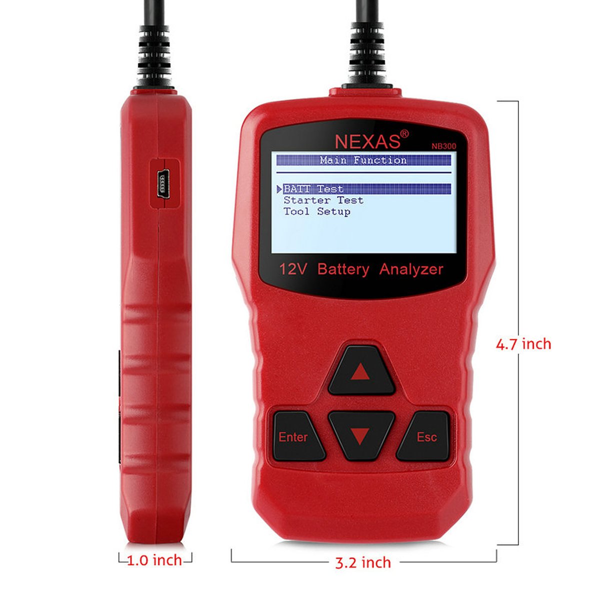 NEXAS Battery Tester NB300 12V Automotive Battery Analyzer Check Car