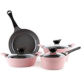 Neoflam Eela 7 Piece Ceramic Nonstick Cookware Set in Pink