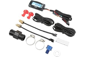 Oil Temp Gauge, Waterproof LCD Screen 4 in 1 Water Temperature Gauge Digital Display for Motorcycle (M12*1.5)