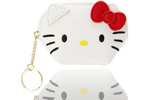 AKUTOER Kawaii Coin Purse Keychain,Cute Wallets for Teen Girls，Cartoon Wallet for Backpack Decoration (Kitty)